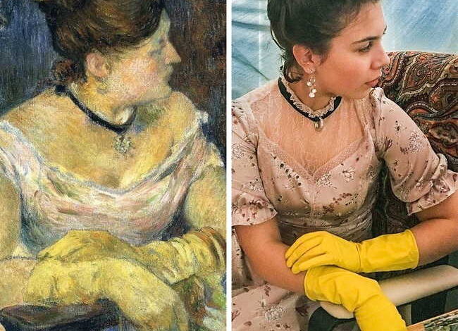 10 Potret Kocaknya Membuat Ulang Lukisan Legendaris dengan Barang Seadanya